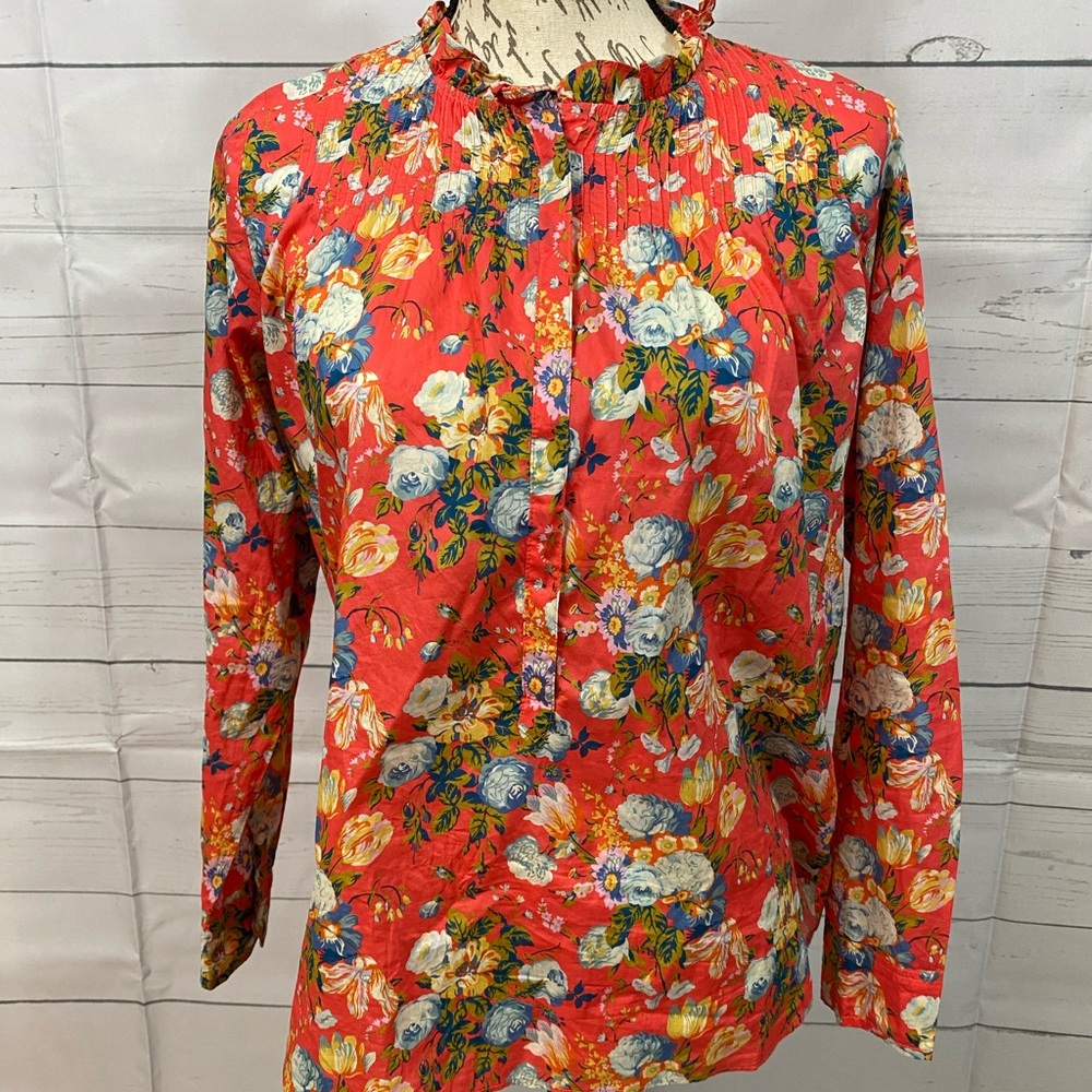 J. Crew ruffle neck popover